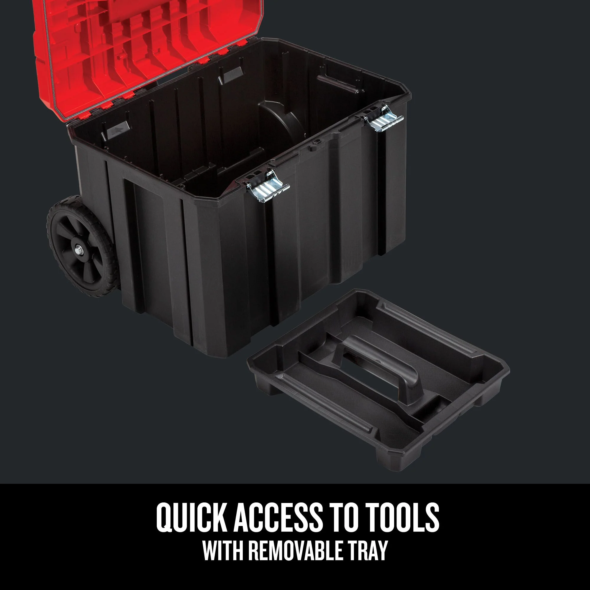 CRAFTSMAN VERSASTACK 20-in W x 39-in H x 17-in D Red Plastic Wheeled Lockable Tool Box - Image 6