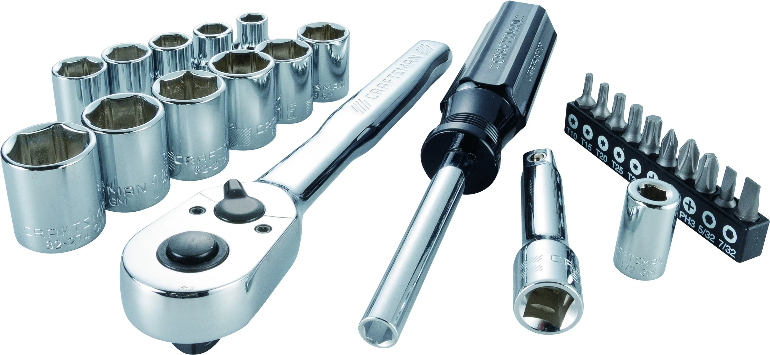 Craftsman VERSASTACK 24-Piece 3/8-in Drive Metric Mechanics Tool Set, 6-Point Sockets with Hard Case