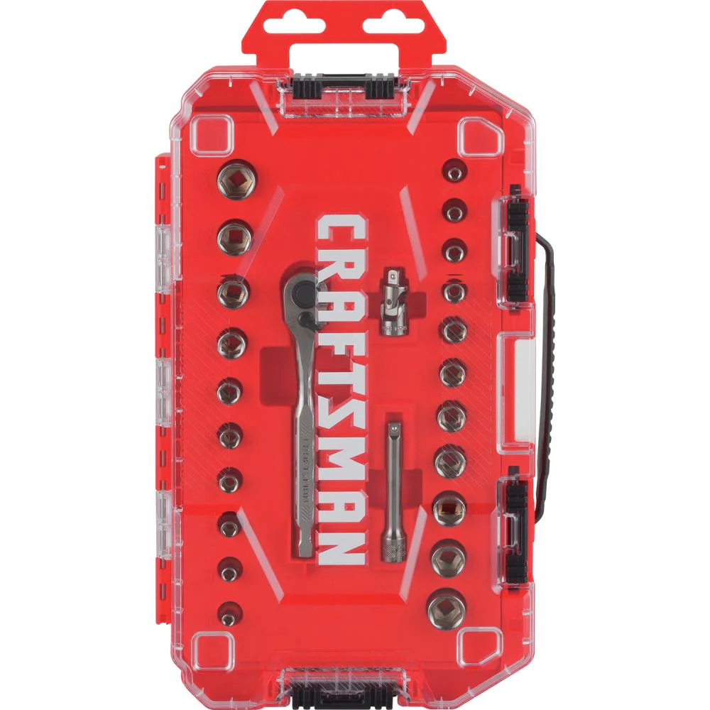 CRAFTSMAN VERSASTACK 24-Piece Standard (SAE) and Metric Gunmetal Chrome Mechanics Tool Set, 1/4-in Drive, Hard Case - Image 7
