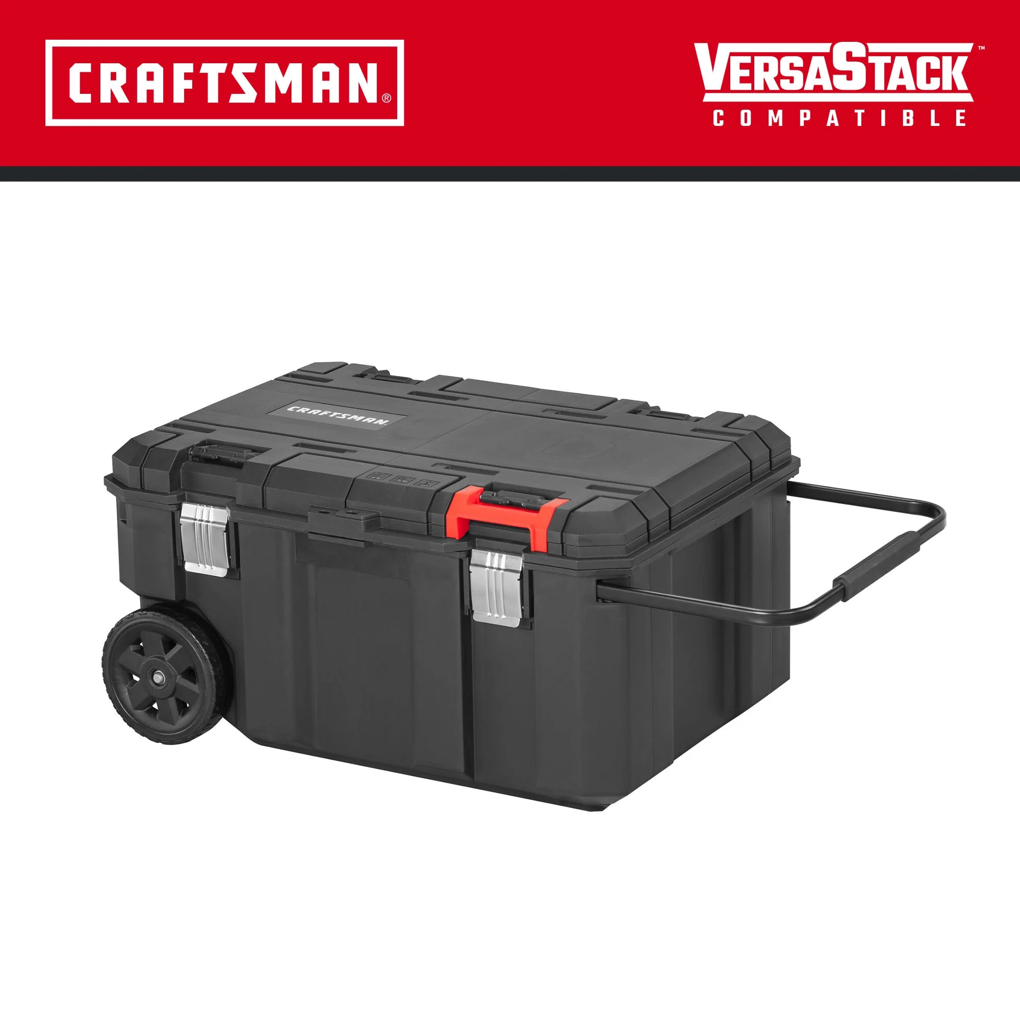 CRAFTSMAN VERSASTACK 30.4-in Black Polypropylene Rolling Lockable Tool Box - Image 2
