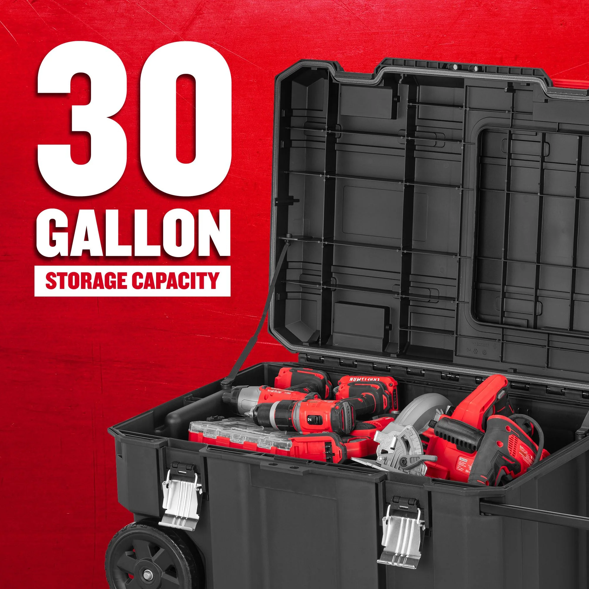 CRAFTSMAN VERSASTACK 30.4-in Black Polypropylene Rolling Lockable Tool Box - Image 6