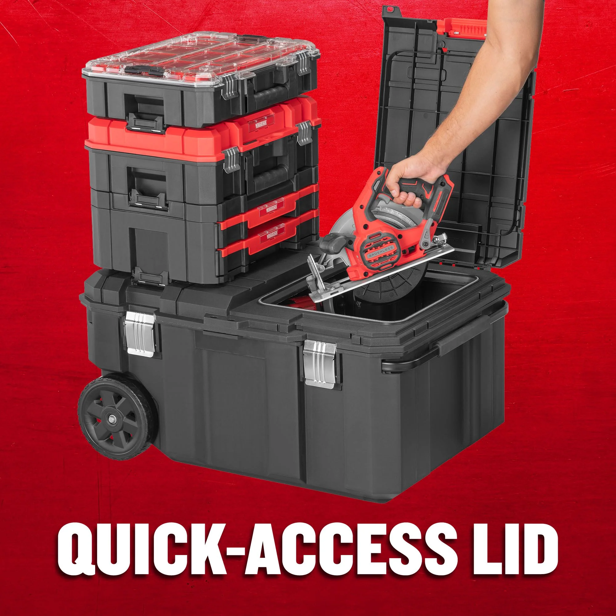 CRAFTSMAN VERSASTACK 30.4-in Black Polypropylene Rolling Lockable Tool Box - Image 7
