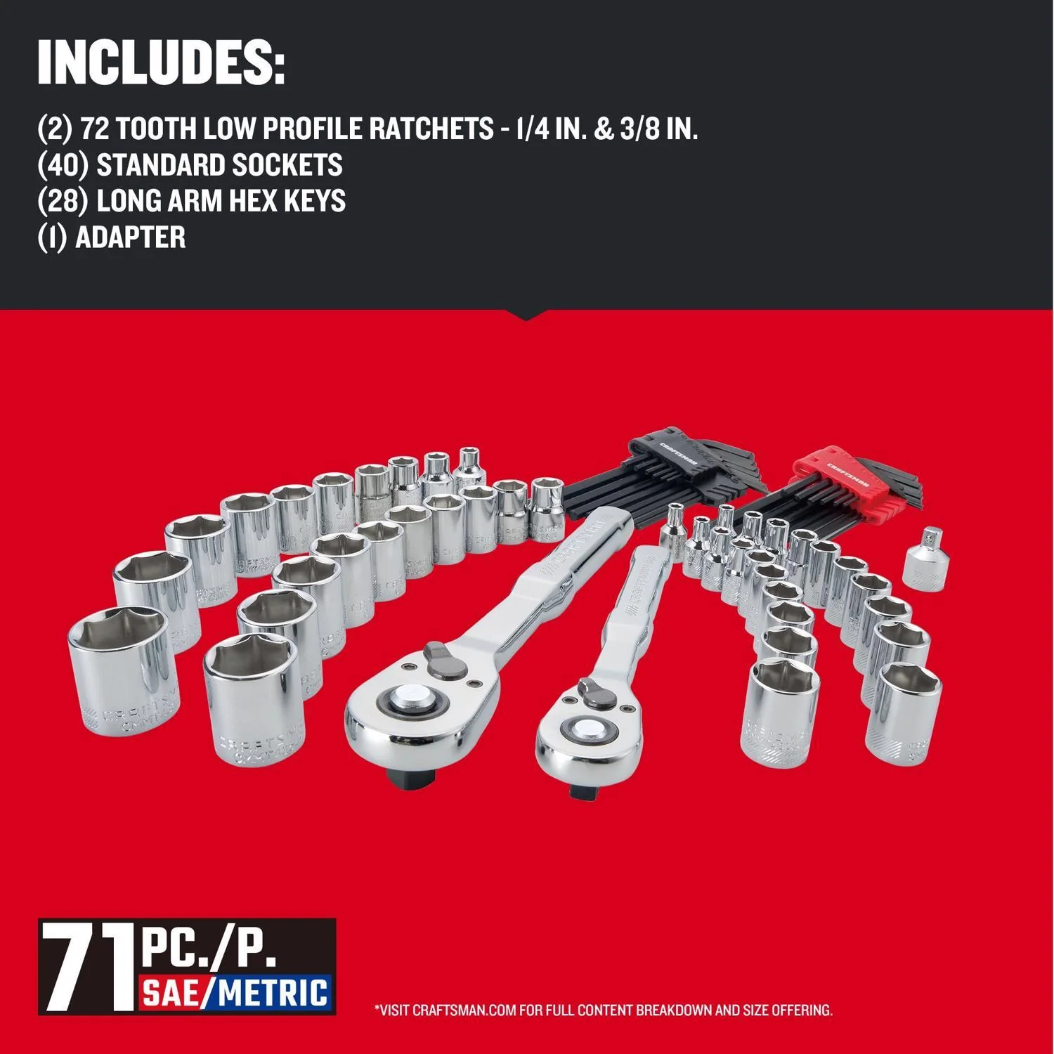 Craftsman Versastack 71-Piece Mechanic's Tool Set - Metric & SAE - Image 3