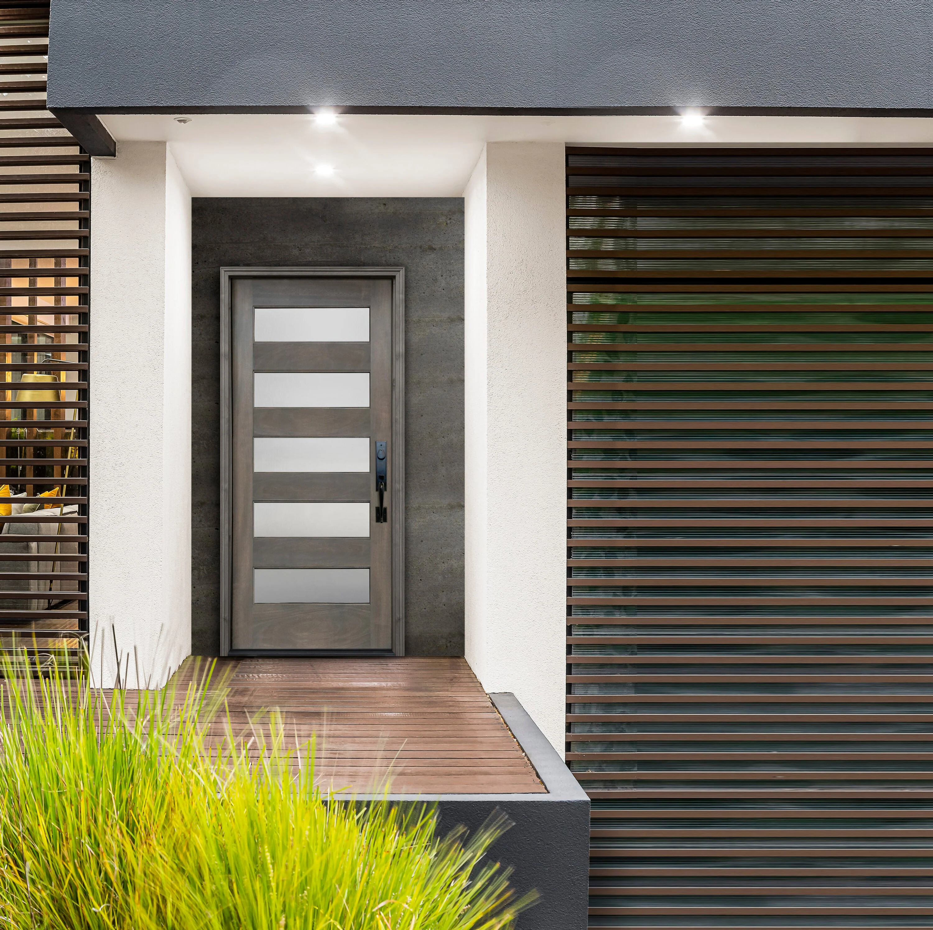 Creative Entryways 36-in x 80-in Unfinished Wood Full Lite Front Door with Frosted Glass - Image 4