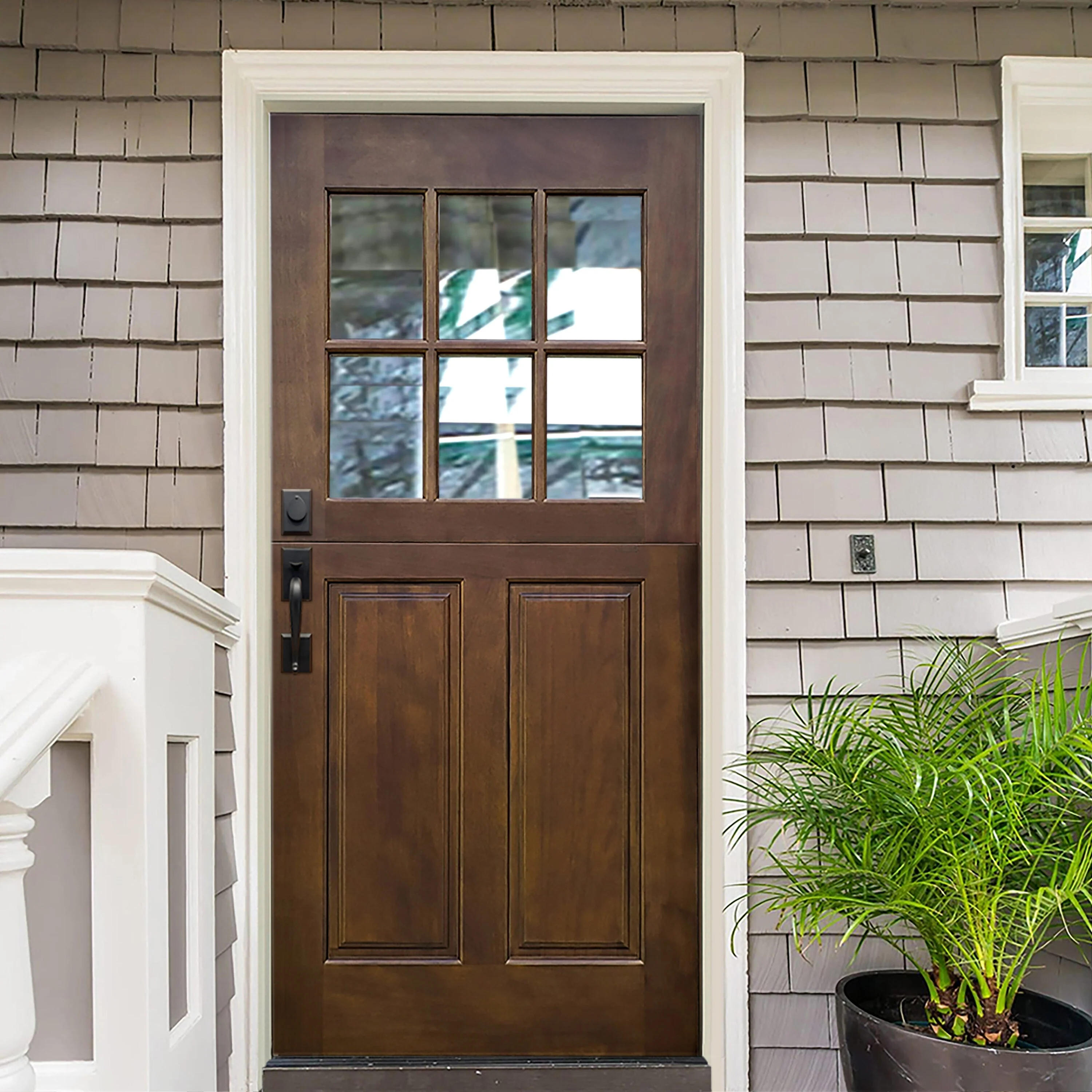 Creative Entryways 36x80 Craftsman Mahogany Dutch Front Door - Image 5