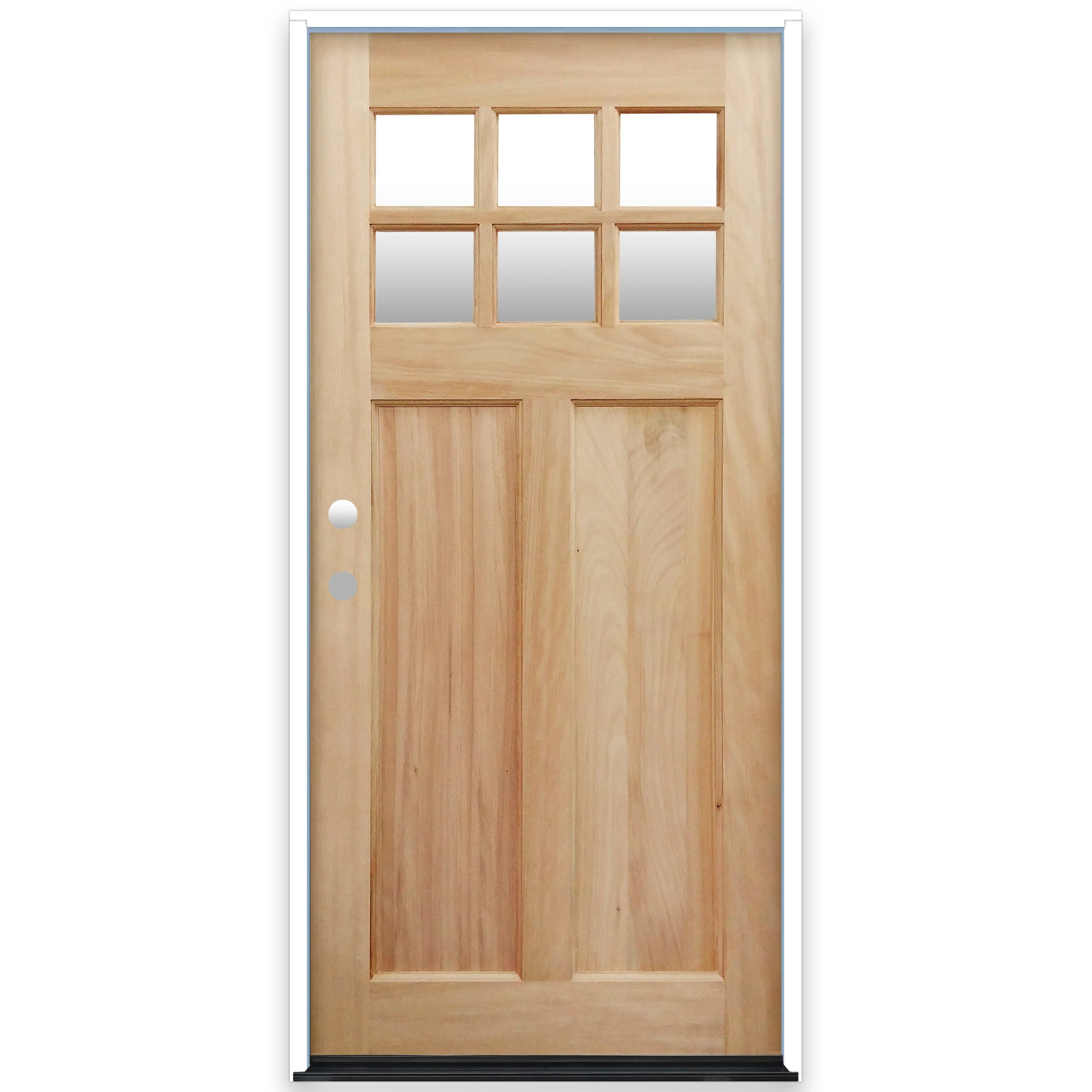 Creative Entryways 36x80 Craftsman Prehung Mahogany Front Door with Clear Glass