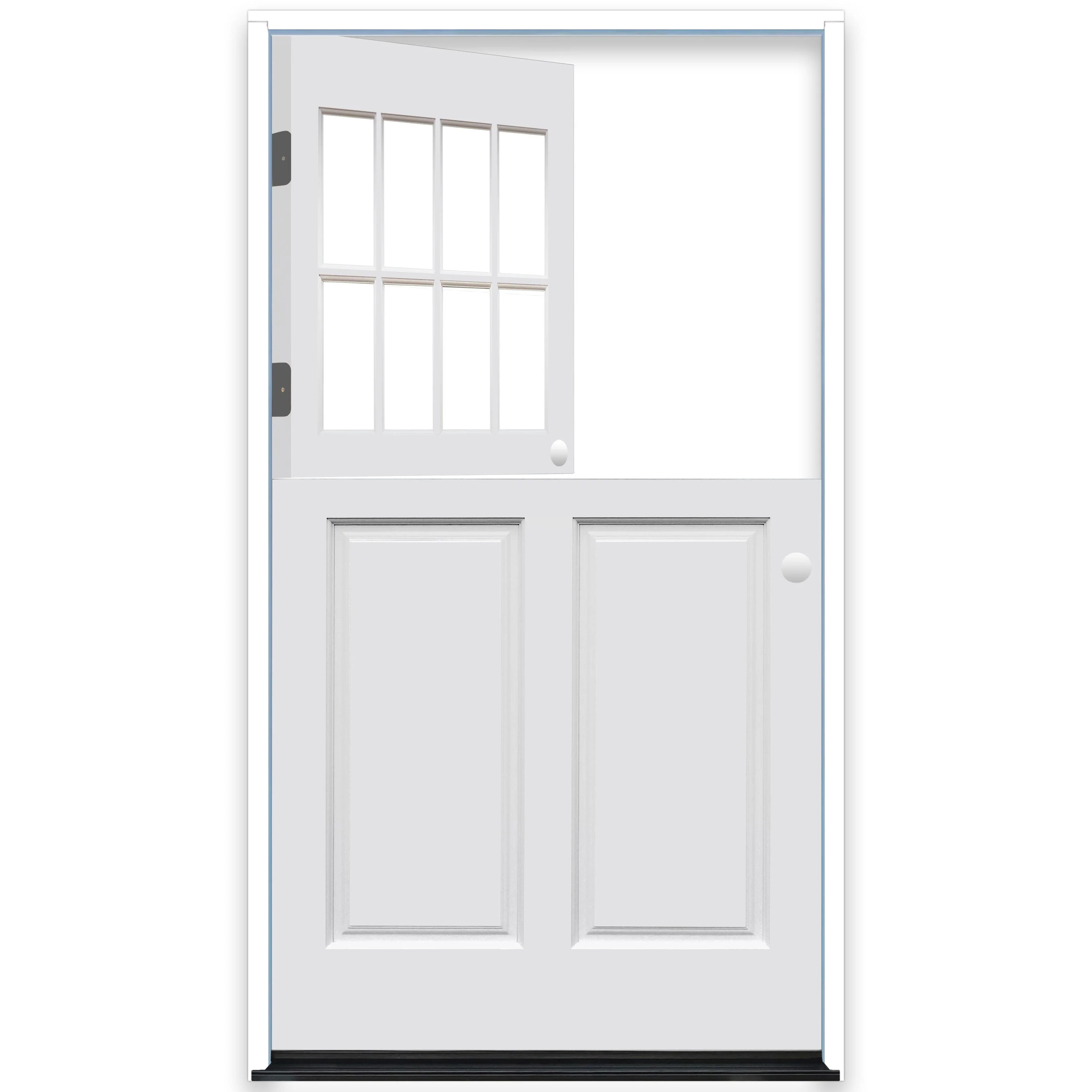 Creative Entryways 42" x 80" Dutch Door, White Painted, with Clear Glass