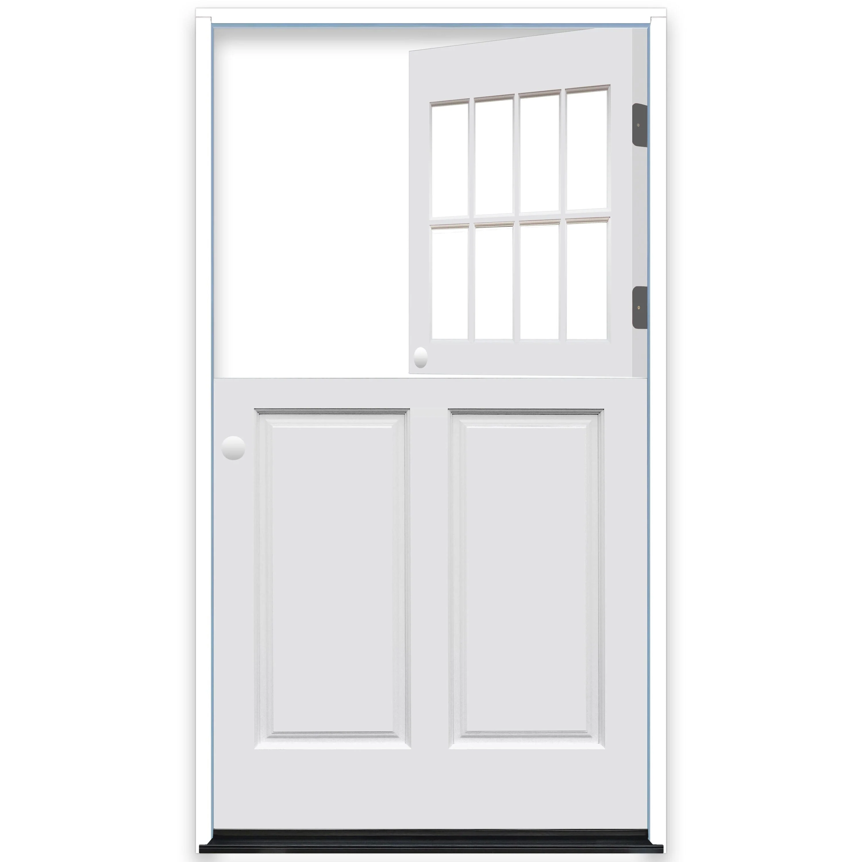 Creative Entryways 42" x 80" White Prehung Single Dutch Door with Solid Hardwood Core and Clear Glass