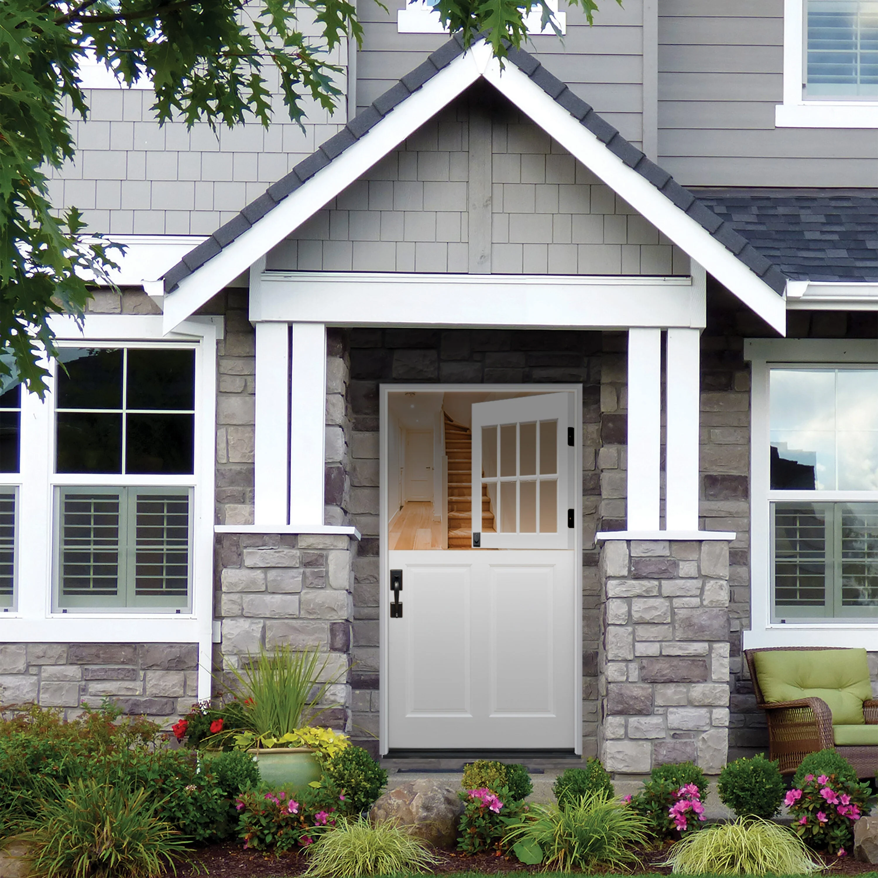 Creative Entryways 42" x 80" White Prehung Single Dutch Door with Solid Hardwood Core and Clear Glass - Image 4