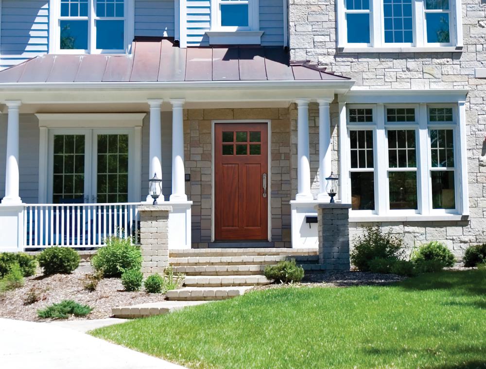 Creative Entryways Craftsman 36-in x 80-in Wood Front Door with Clear Glass - Image 3