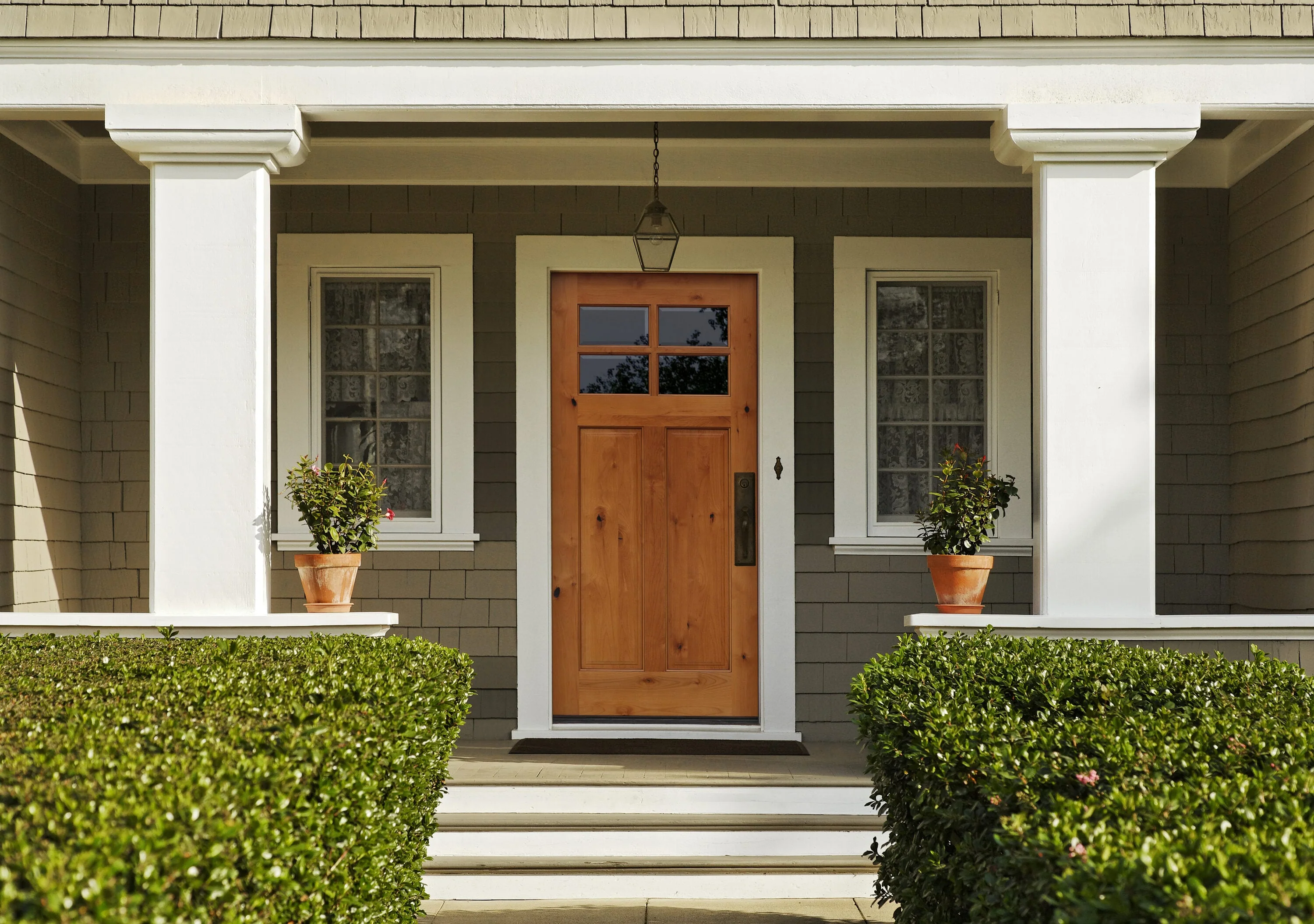 Creative Entryways Craftsman Golden Alder Prehung Front Door with Decorative Glass - Image 2