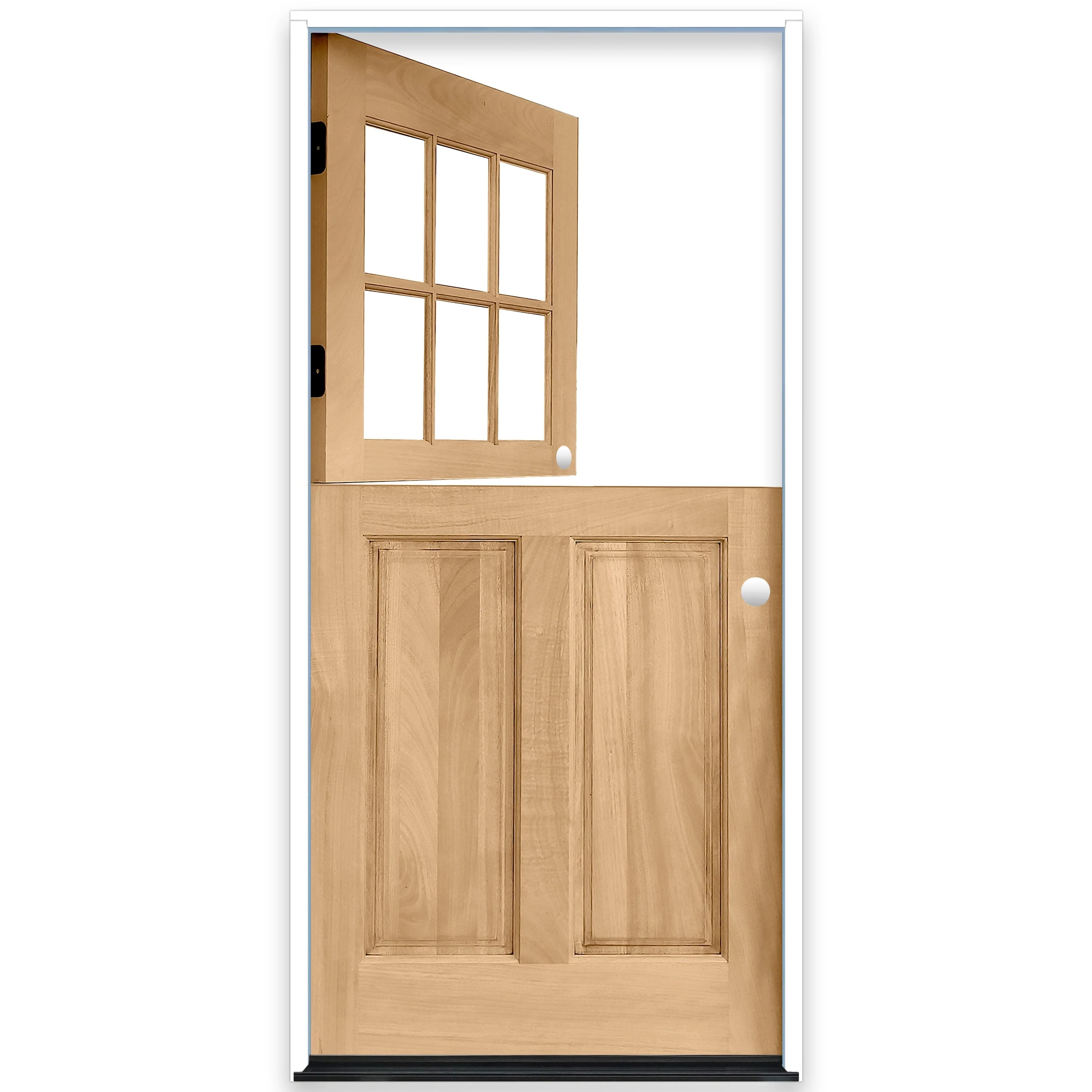 Creative Entryways Wood Craftsman Dutch Front Door with Clear Glass - 36" x 80"