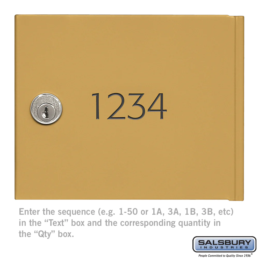 Custom Black-Filled Door Engraving for Gold 4B+ Horizontal Mailbox Door