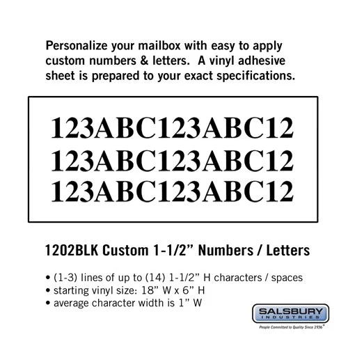 Custom Black Vinyl Numbers and Letters - Horizontal - 1.5 Inches High - Image 2