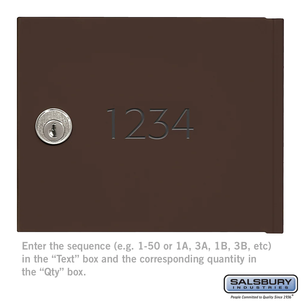 Custom Door Engraving - Black Filled for Bronze 4B+ Horizontal Mailbox Door