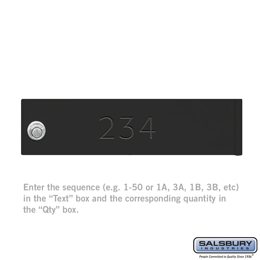 Custom Door Engraving - Black Filled for CBU Parcel Locker Door