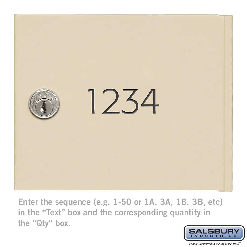 Custom Door Engraving - Black Filled for Sandstone 4B+ Horizontal Mailbox Door