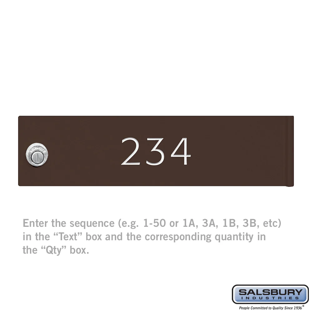Custom Door Engraving for Bronze 4C Horizontal Mailbox and Parcel Locker Door