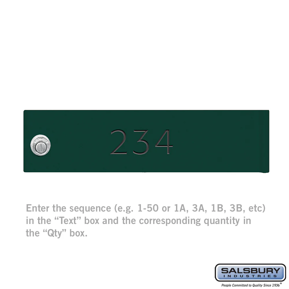 Custom Door Engraving for Green Cluster Box Unit and Parcel Locker Door