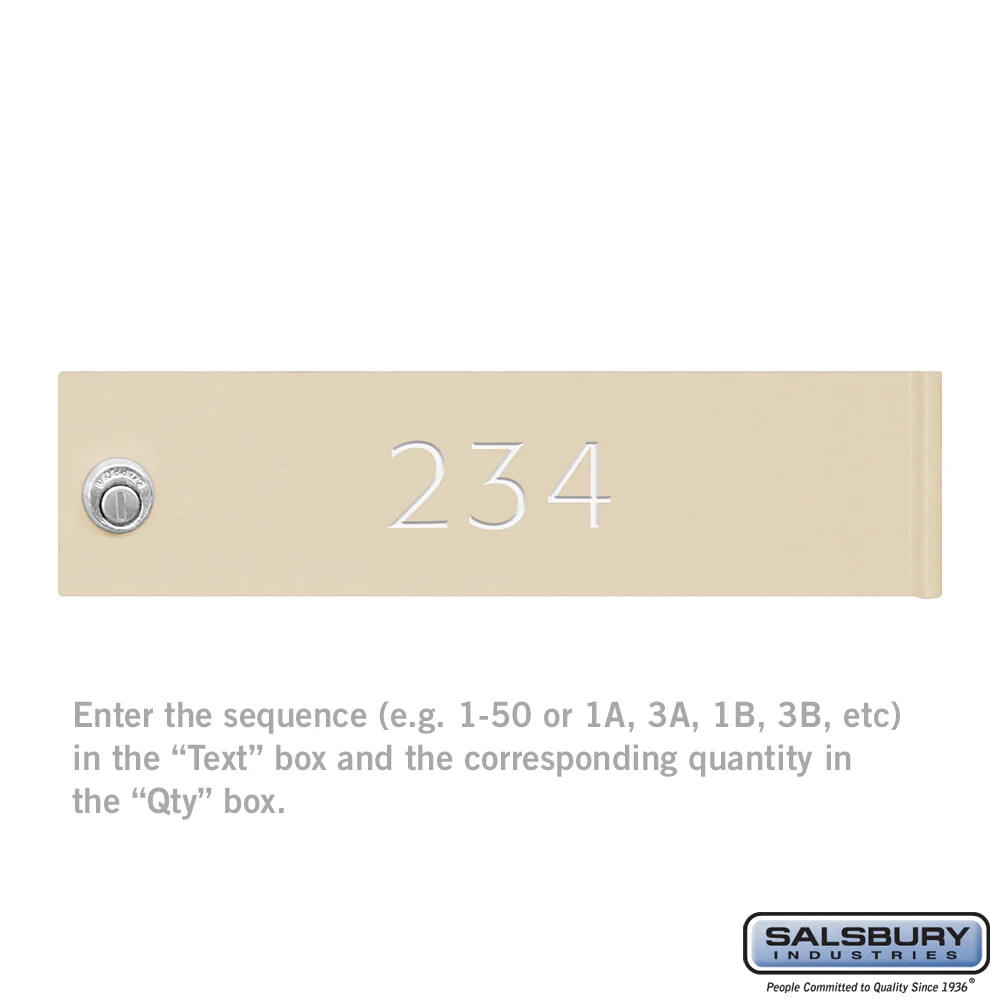 Custom Door Engraving for Sandstone 4C Horizontal Mailbox and Parcel Locker Door