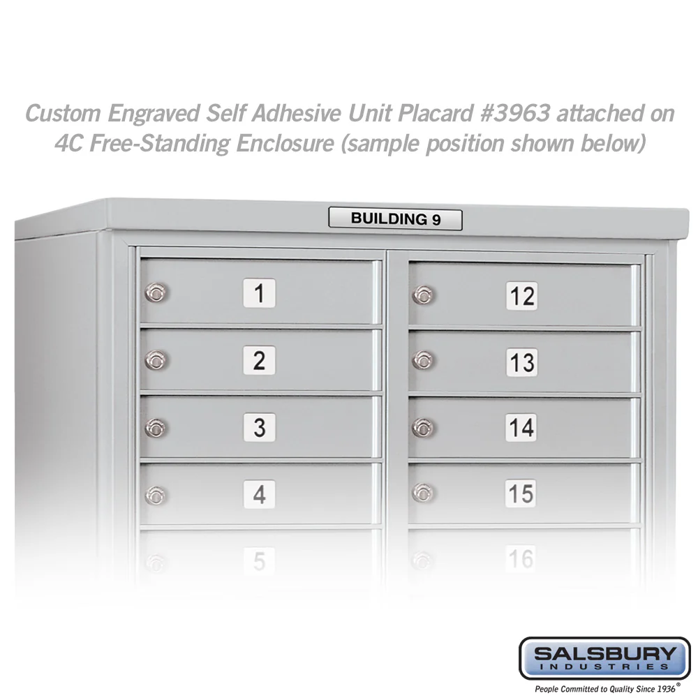 Custom Engraved Self Adhesive Unit Placard for 4C Free-Standing Mailbox - Image 2