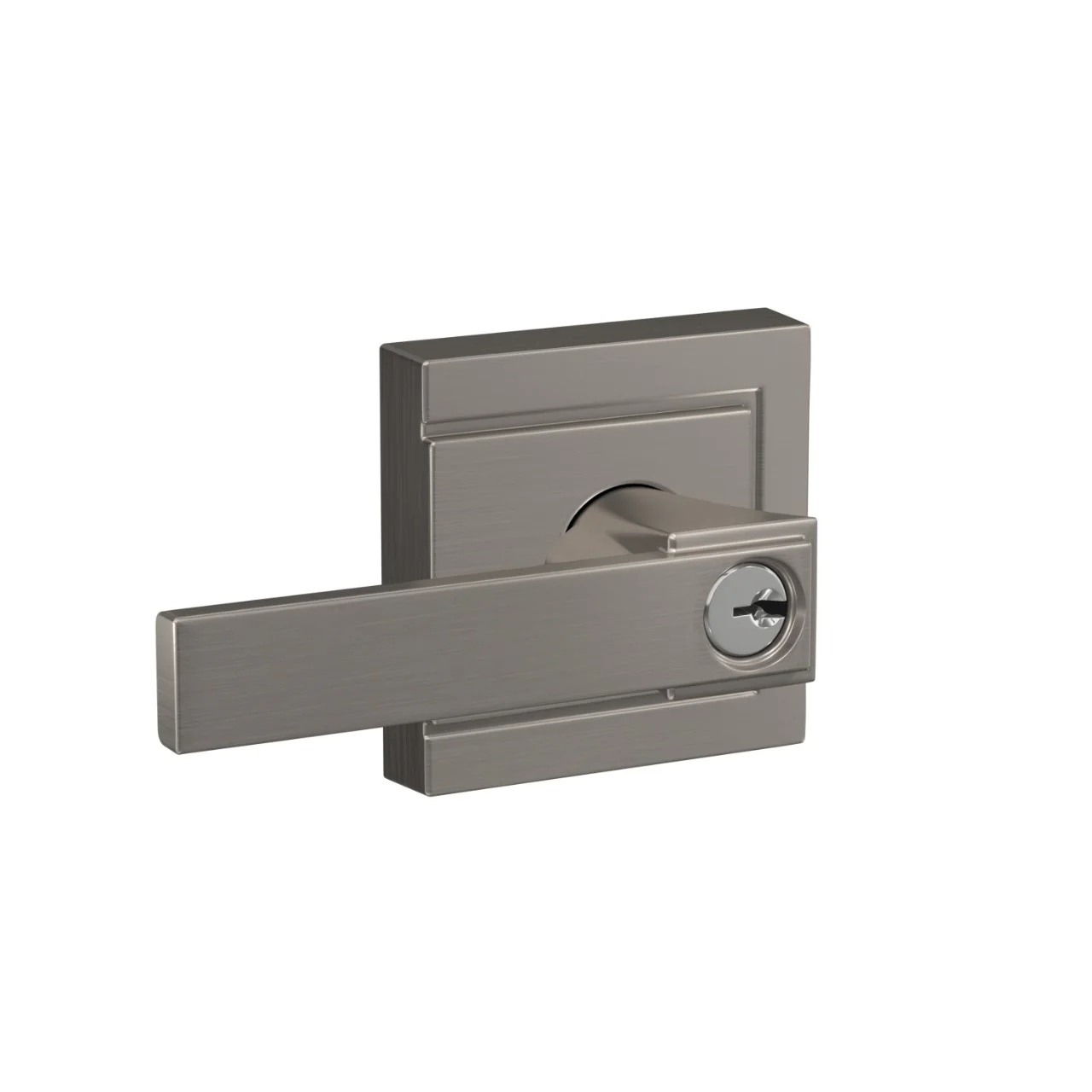 Custom Northbrook Matte Black Upland Trim Keyed Entry Door Lever