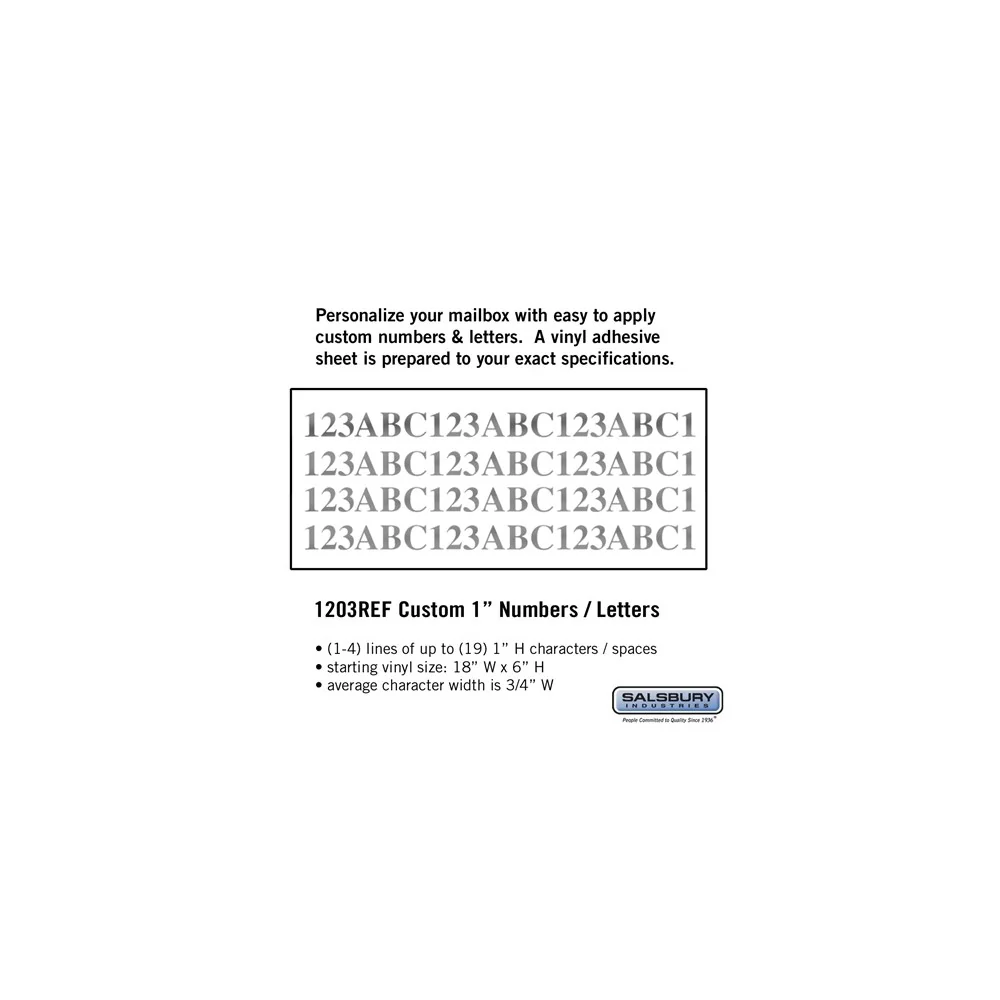 Custom Reflective Vinyl Numbers and Letters - 1 Inch High