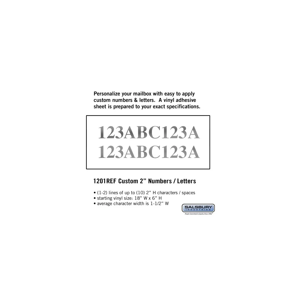Custom Reflective Vinyl Numbers and Letters, 2 Inches High