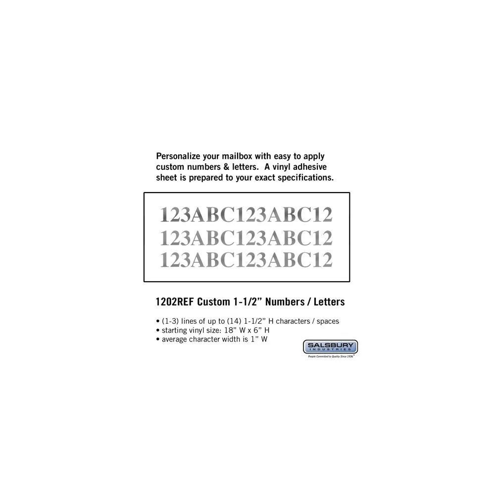 Custom Reflective Vinyl Numbers and Letters - 1.5 Inches High