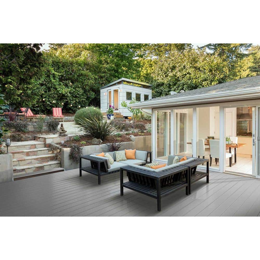 Deck-Top 8 ft. Harbor Grey PVC Decking Board Covers for Composite and Wood Patio Decks (10-Pack) - Image 3