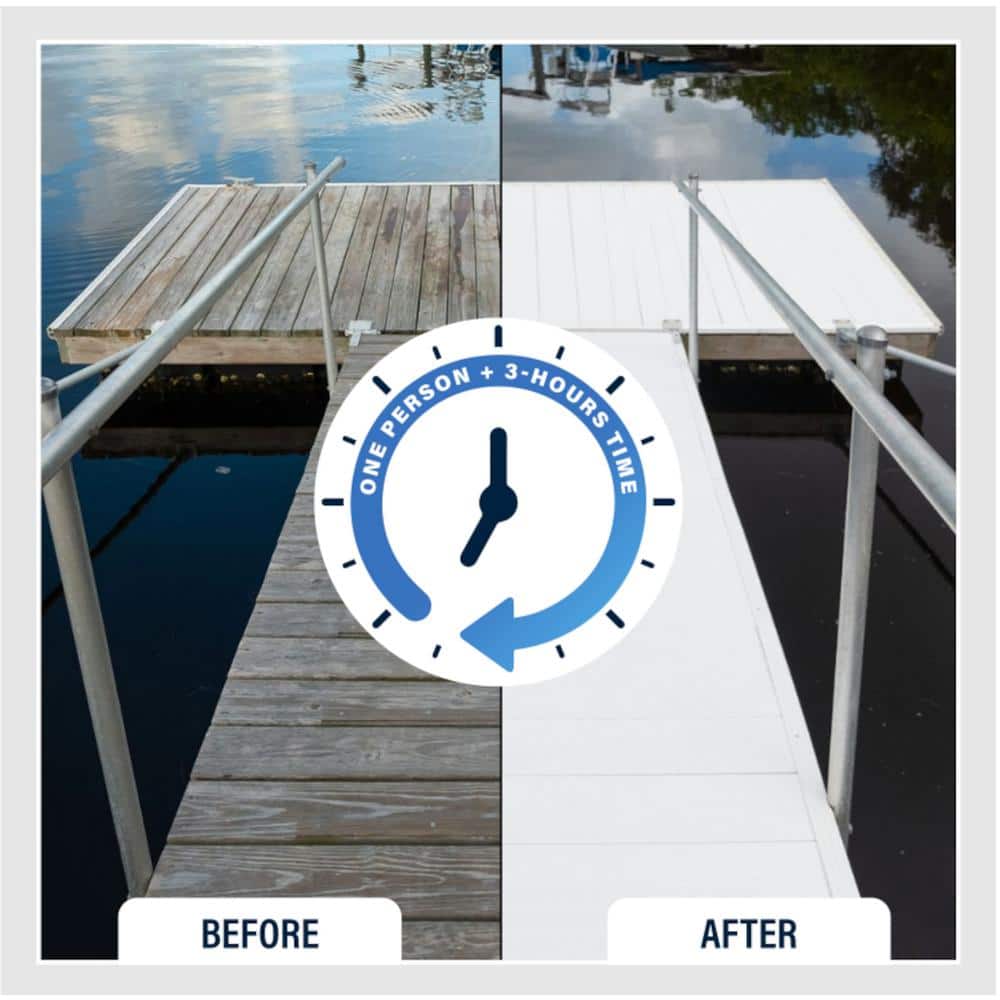 Deck-Top 8 ft. Harbor Grey PVC Decking Board Covers for Composite and Wood Patio Decks (10-Pack) - Image 8