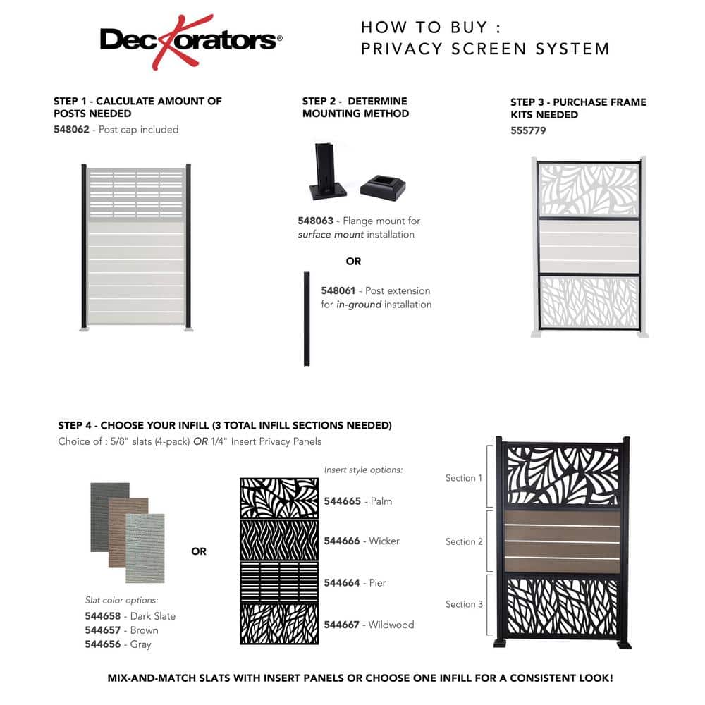 Deckorators Slate Privacy Screen System Infill Boards (4-Pack) - Image 6