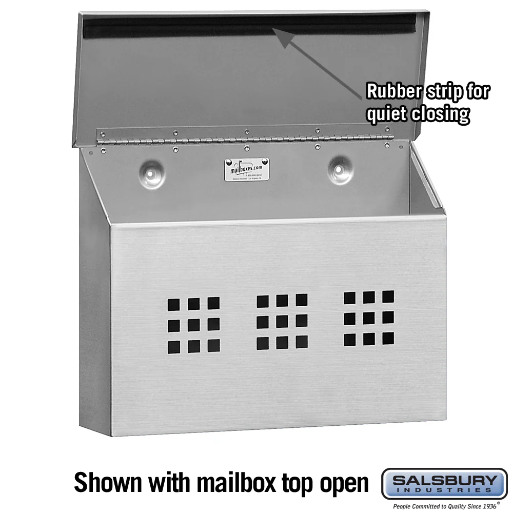 Decorative Stainless Steel Horizontal Mailbox with Privacy Plate - Image 2