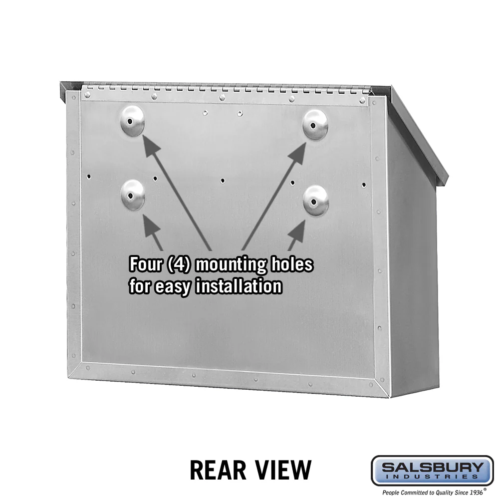 Decorative Stainless Steel Horizontal Mailbox with Privacy Plate - Image 3