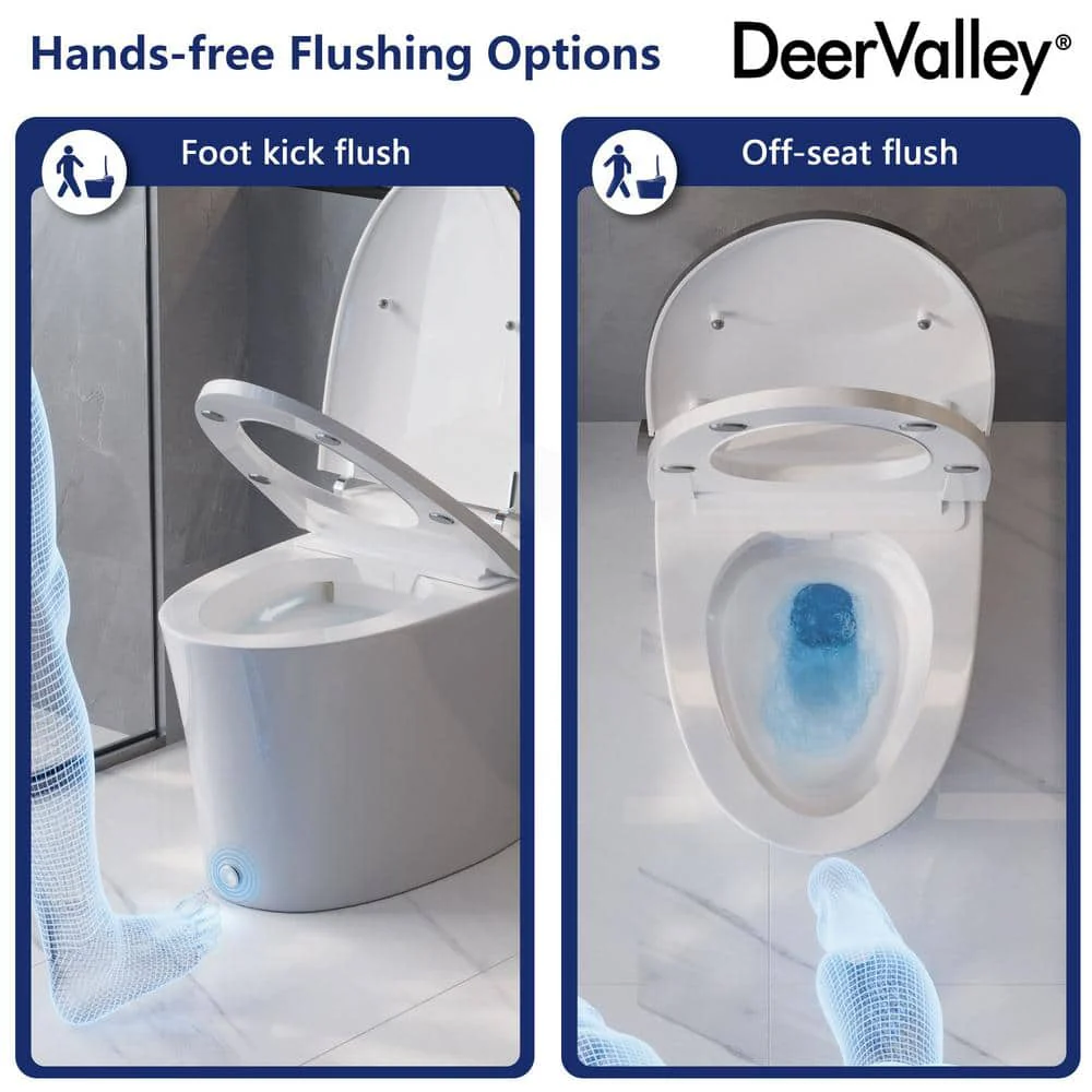 DEERVALLEY 1.28 GPF Smart 1-Piece Toilet with Heated Seat & Auto Flush - Image 6