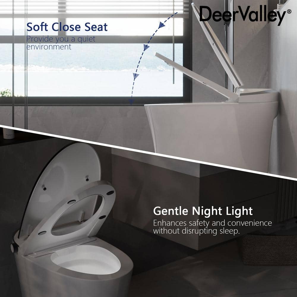 DEERVALLEY 1.28 GPF Smart 1-Piece Toilet with Heated Seat & Auto Flush - Image 9
