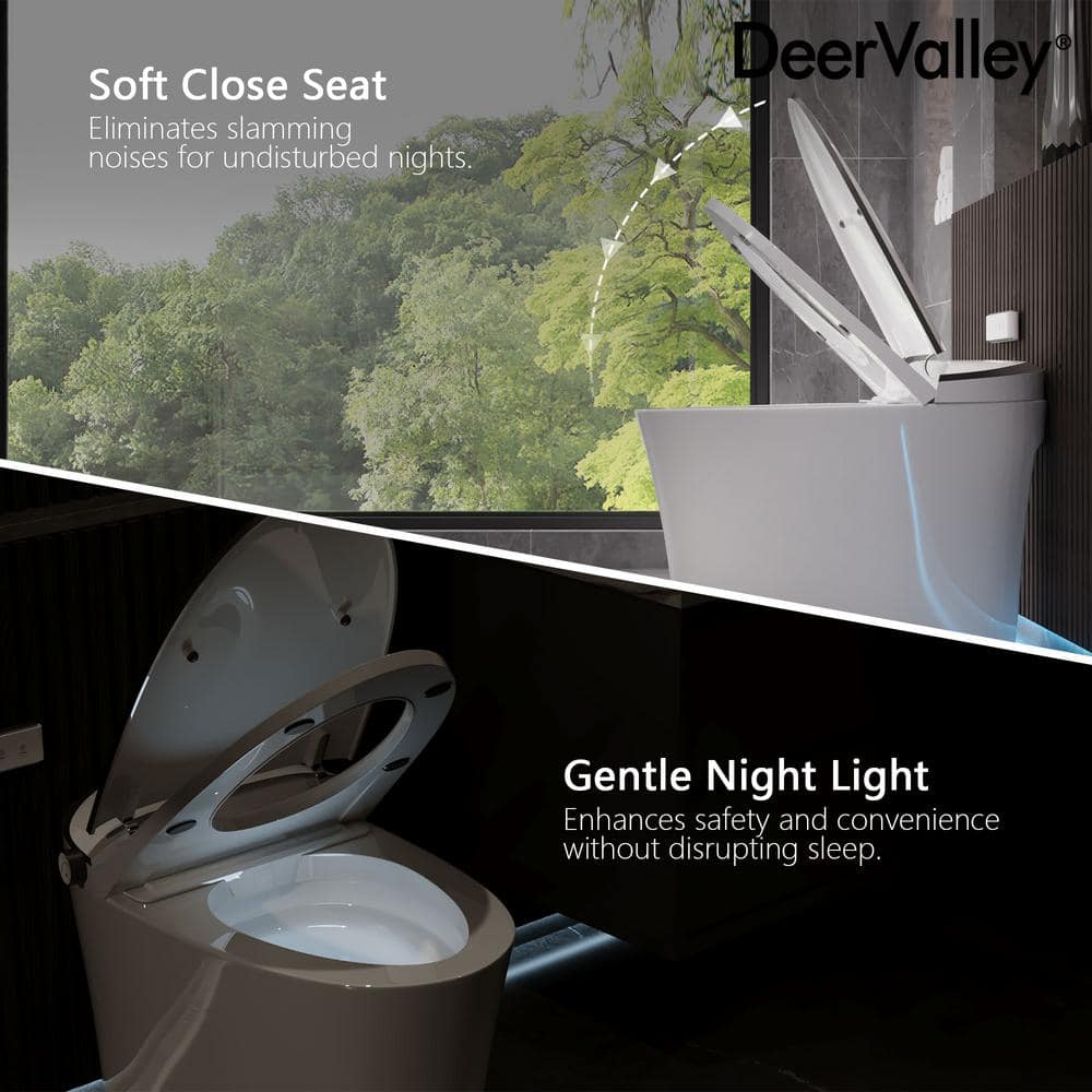 DEERVALLEY 1.28 GPF Smart Toilet Bidet with Heated Seat & UV Sterilization - Image 9