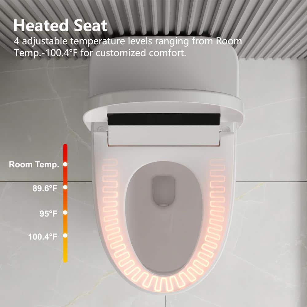 DEERVALLEY 1-Piece 1.28 GPF Toilet with Heated Seat and Auto Flush - Image 4