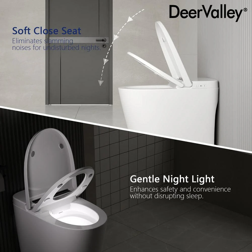 DEERVALLEY 1-Piece 1.28 GPF Toilet with Heated Seat and Auto Flush - Image 6