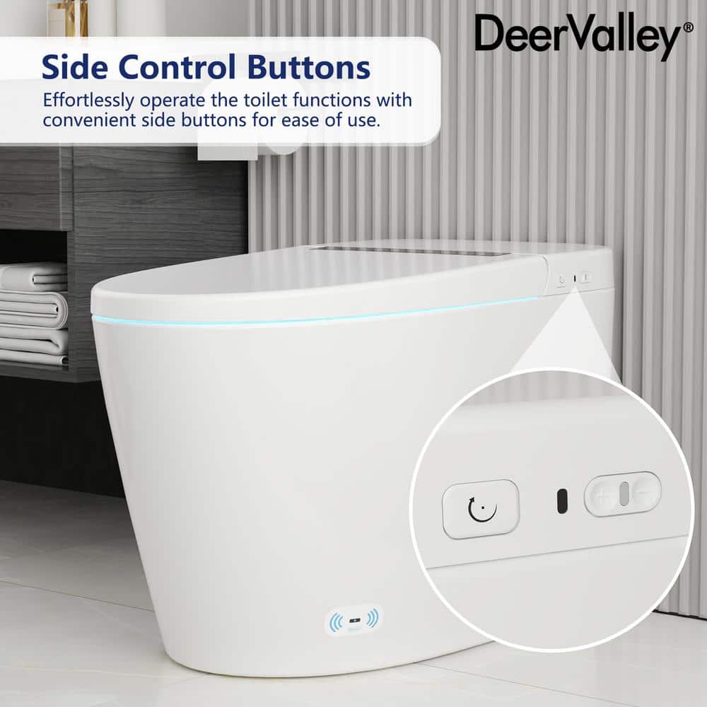 DEERVALLEY 1-Piece 1.28 GPF Toilet with Heated Seat and Auto Flush - Image 8