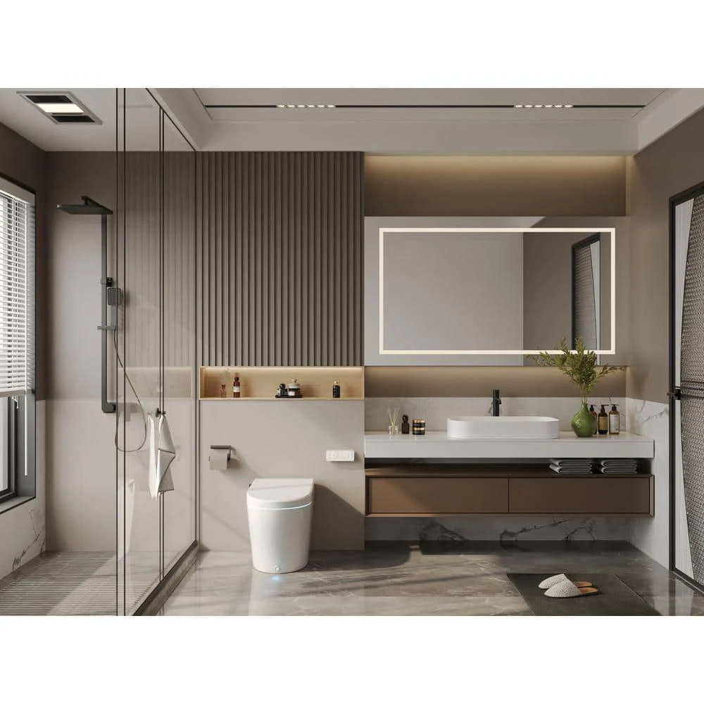 DEERVALLEY Elongated Smart Toilet Bidet with Remote and Heated Seat - White - Image 2