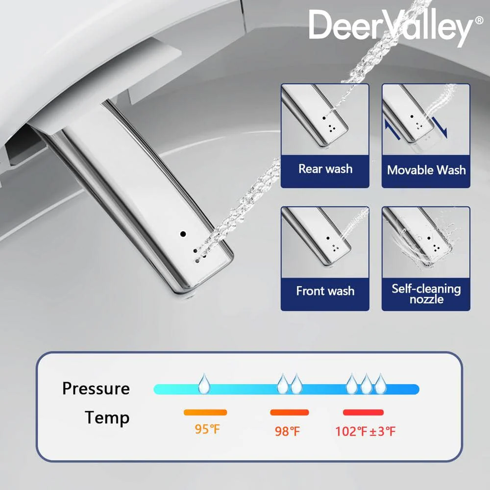 DEERVALLEY Smart Bidet Toilet with Auto Open/Flush, Warm Water, Air Dryer - DV-1S0159-V3 - Image 7
