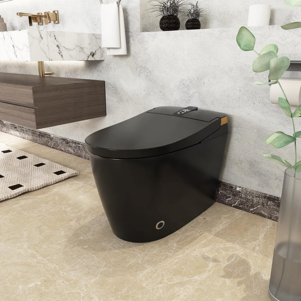 Smart Elongated Bidet Toilet 1.28 GPF Black with Deodorizing, Soft Close - Image 3