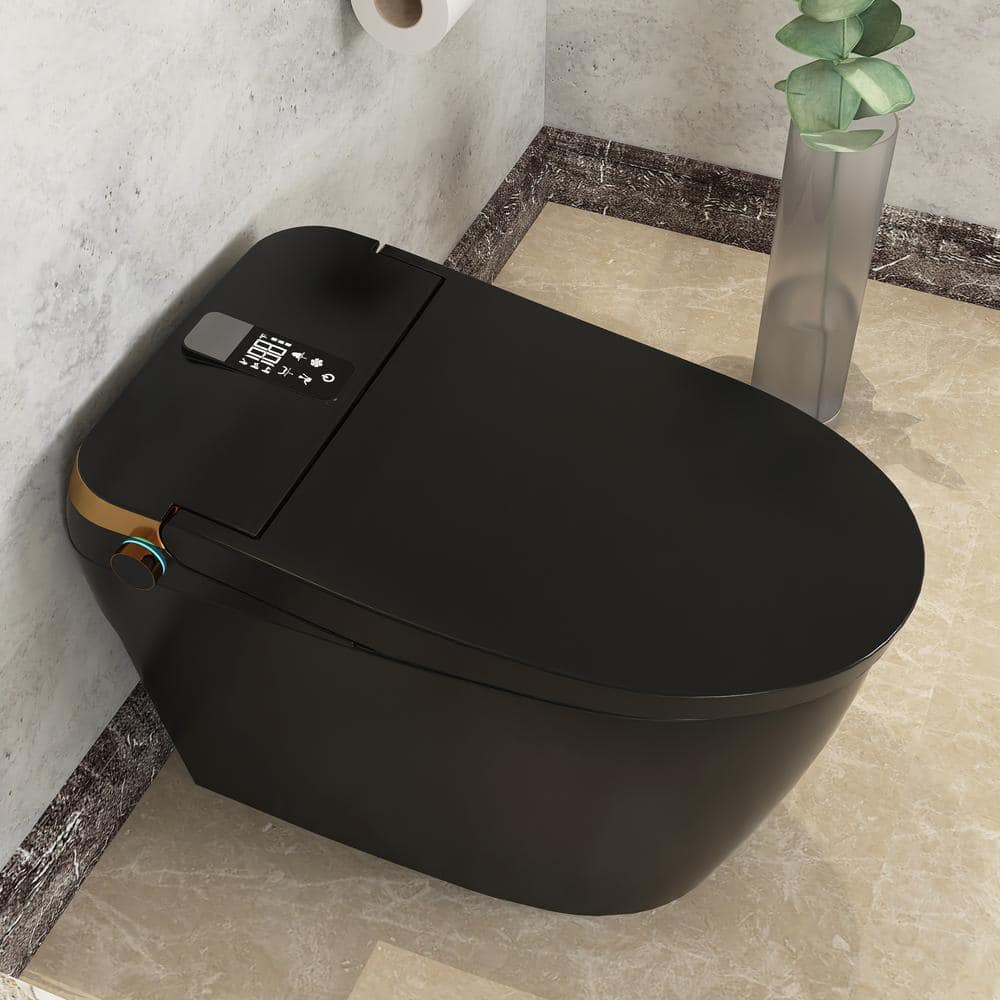 Smart Elongated Bidet Toilet 1.28 GPF Black with Deodorizing, Soft Close - Image 5