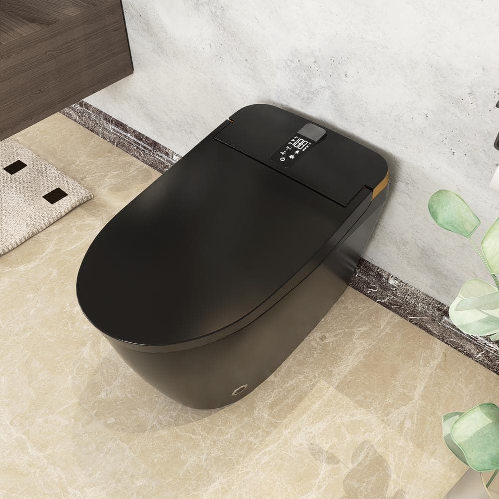 Smart Elongated Bidet Toilet 1.28 GPF Black with Deodorizing, Soft Close - Image 9