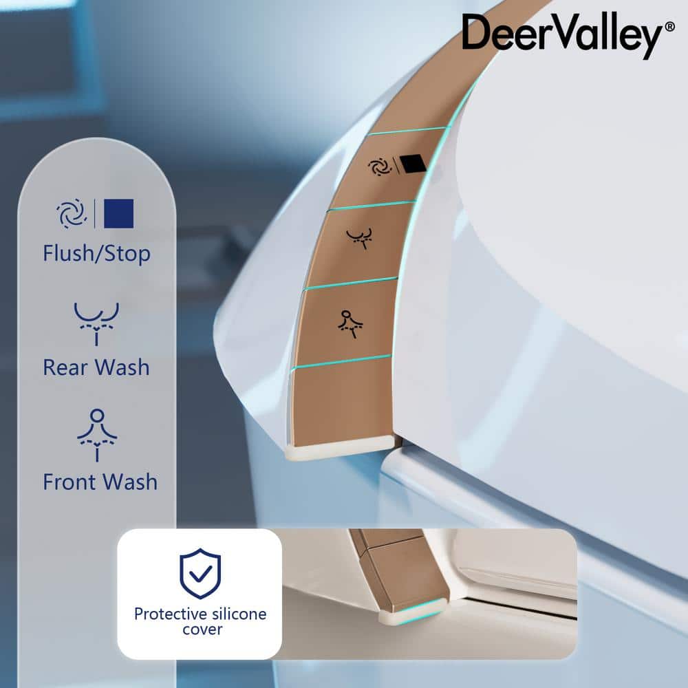 DEERVALLEY Tankless Elongated Smart Toilet Bidet with Auto Close, UV Sterilization & Warm Water Dryer - Image 5