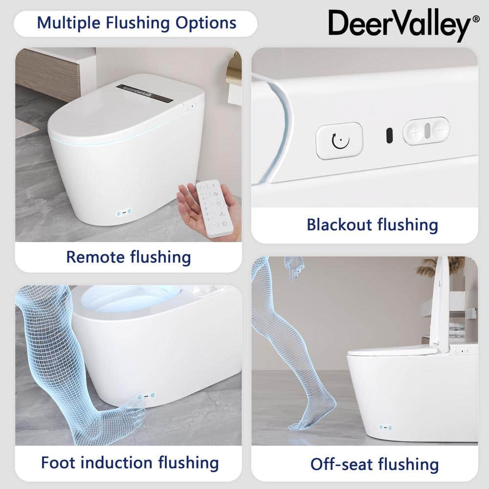 DEERVALLEY Tankless Elongated Smart Toilet Bidet with Auto Flush & Heated Seat - Image 5