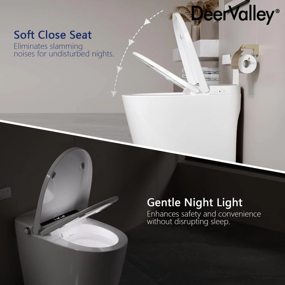 DEERVALLEY Tankless Elongated Smart Toilet Bidet with Auto Flush & Heated Seat - Image 6