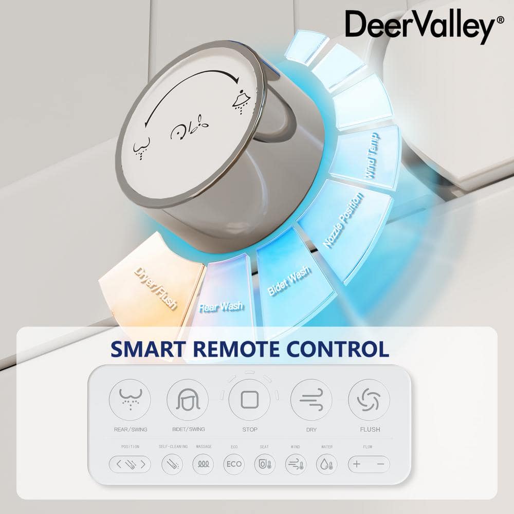 DEERVALLEY Tankless Elongated Smart Toilet Bidet with Auto Flush & Heated Seat - Image 8