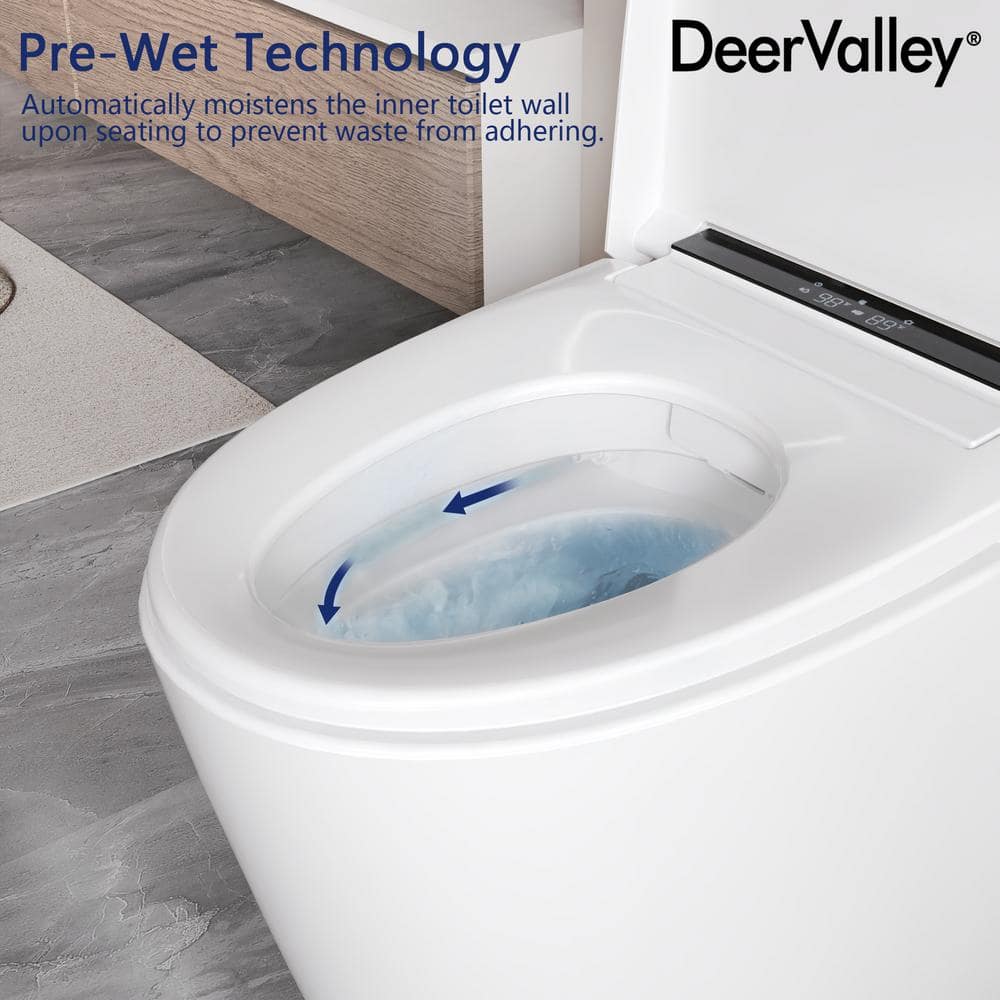 DEERVALLEY Tankless Elongated Smart Toilet Bidet with Auto Flush & Heated Seat - Image 9